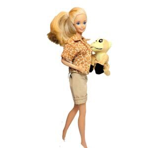 1988 Vintage Animal Lovin' Barbie with Pet Monkey, Pura Vida